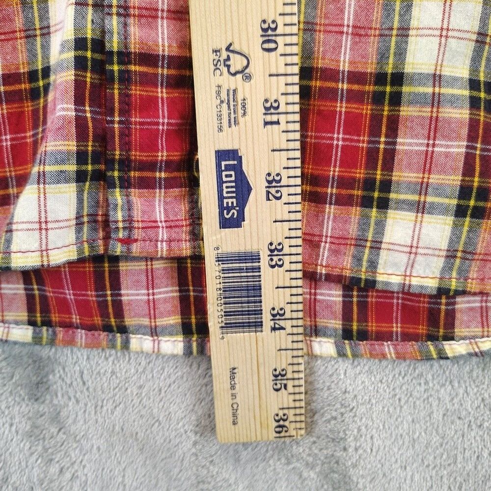 Carhartt Mens Sz M Red Black White Button Down Shirt Long Sleeve Plaid Casual - Picture 4 of 13